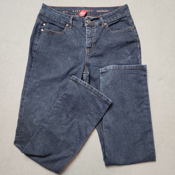 Liverpool Jeans Company Women's Sadie Straight Leg Jeans - Dark Blue Sz 10/30 - Picture 5 of 15
